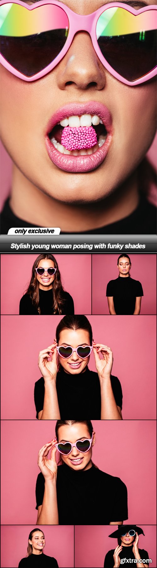 Stylish young woman posing with funky shades - 7 UHQ JPEG