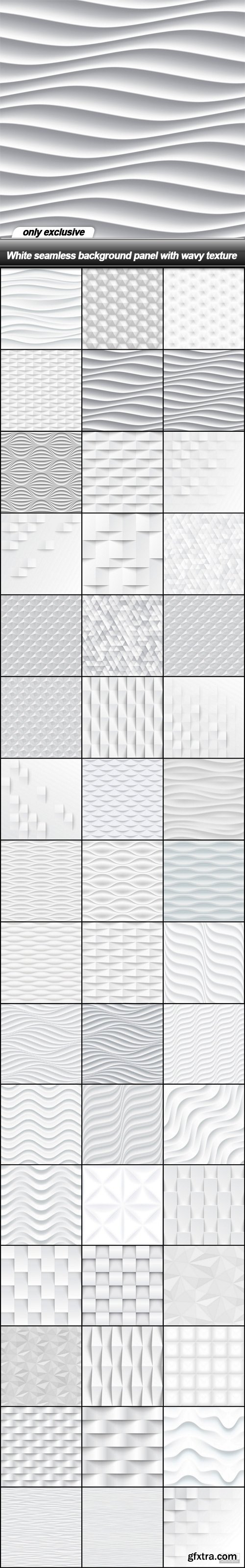 White seamless background panel with wavy texture - 48 EPS