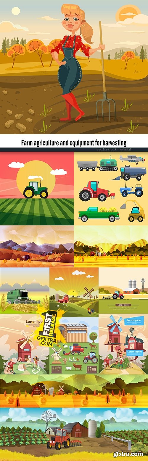 Farm agriculture and equipment for harvesting