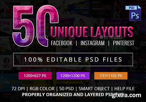 Graphicriver 150 Facebook Instagram and Pinterest Banners 19613609