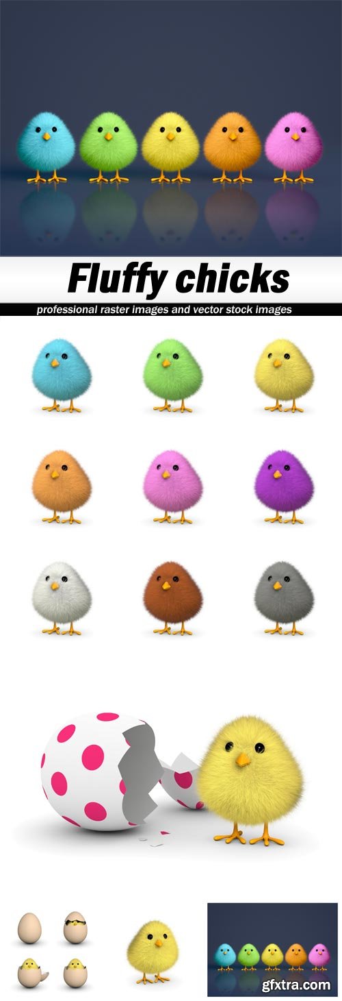Fluffy chicks - 5 UHQ JPEG