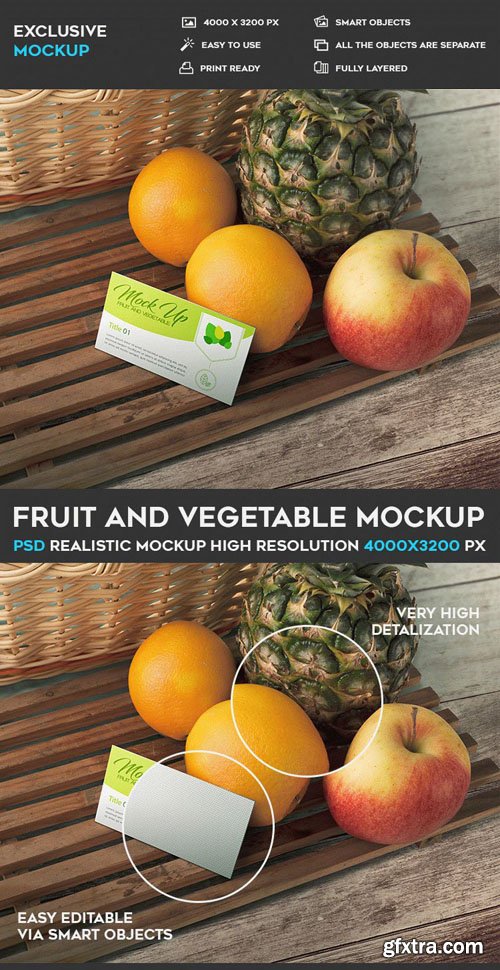 Fruit and Vegetable PSD Mockup