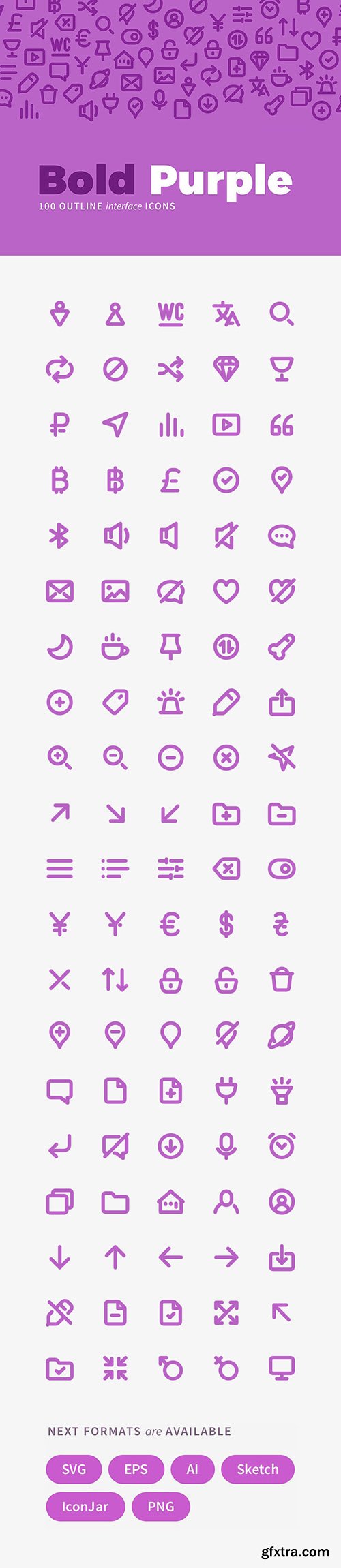 AI, EPS, PNG, SVG Vector Web Icons - Bold Purple