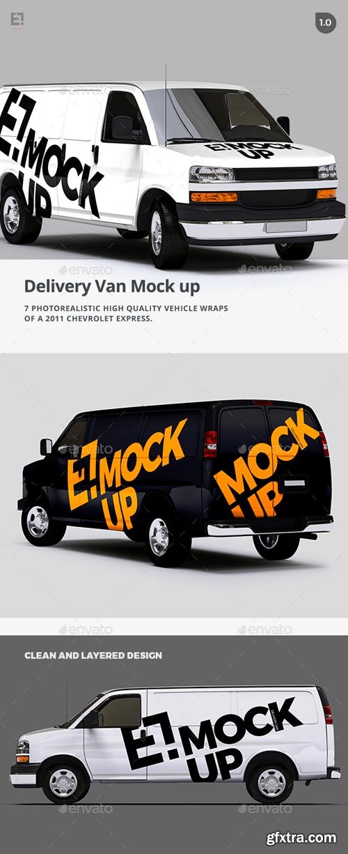 GraphicRiver - Delivery Van Mock up - 19652624