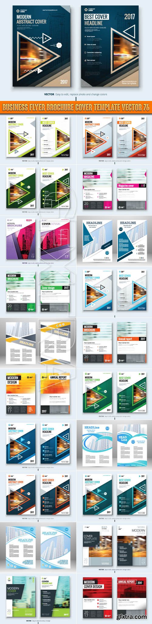 Business flyer brochure cover template vector 76