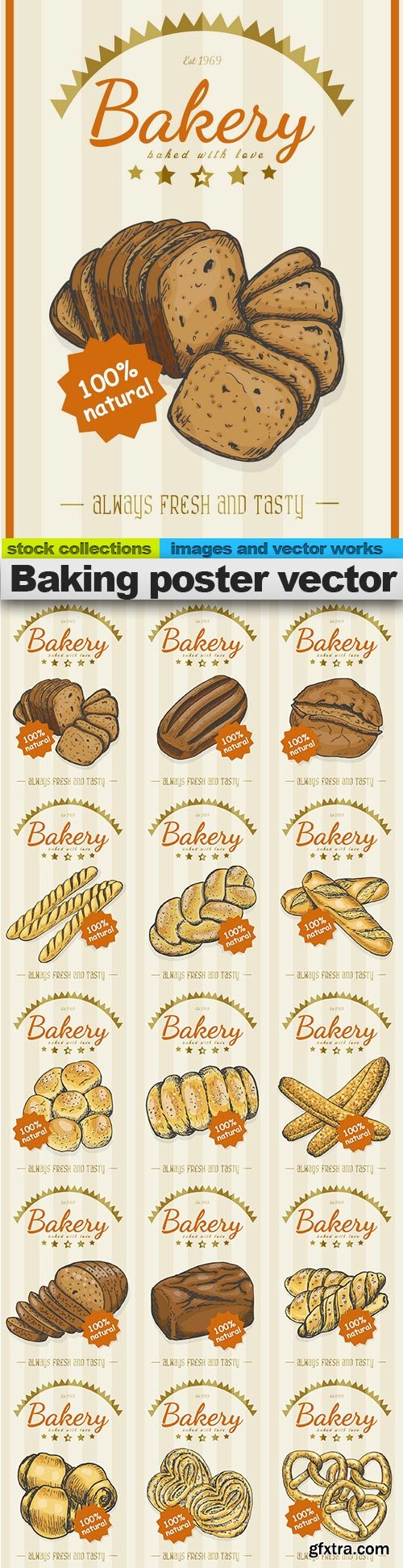 Baking poster vector, 15 x EPS