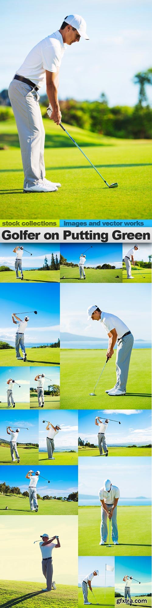 Golfer on Putting Green, 15 x UHQ JPEG