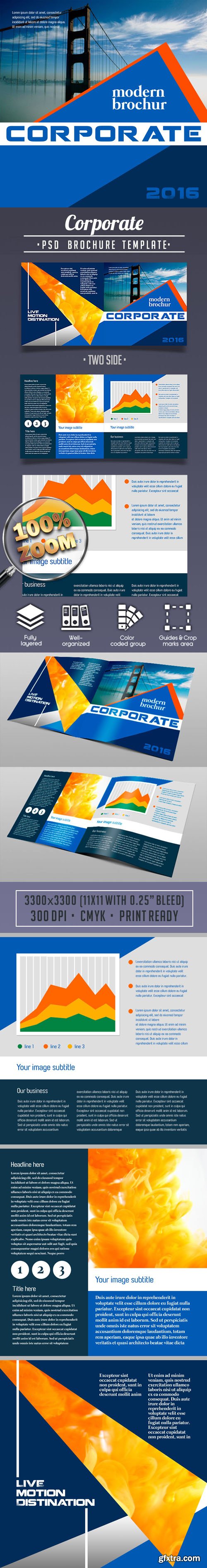 Colored Corporate Bi-fold Brochure PSD Templates