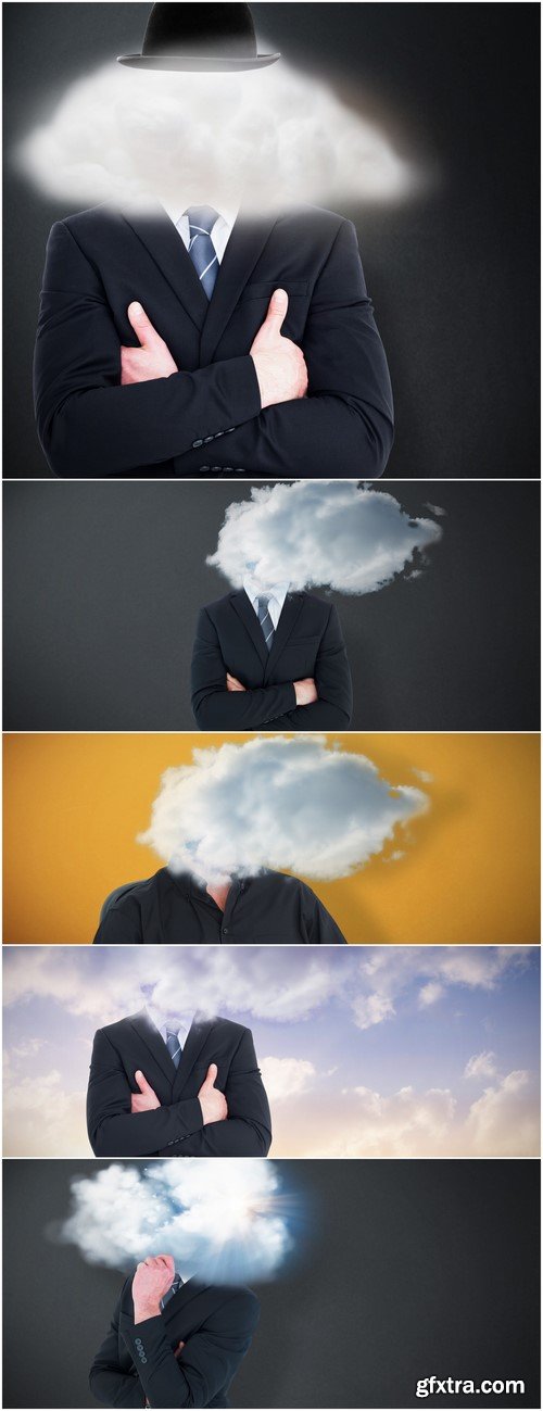Businessman in the cloud 5X JPEG