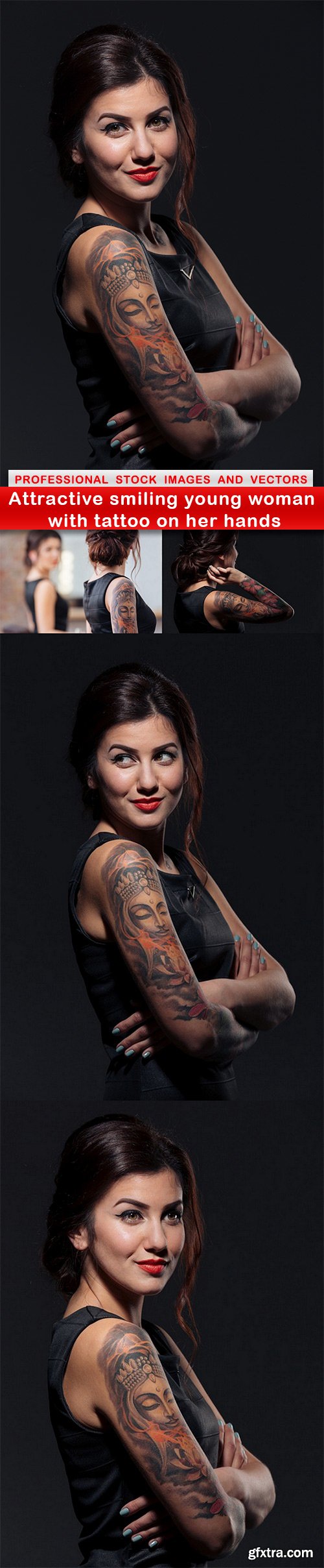 Attractive smiling young woman with tattoo on her hands - 5 UHQ JPEG