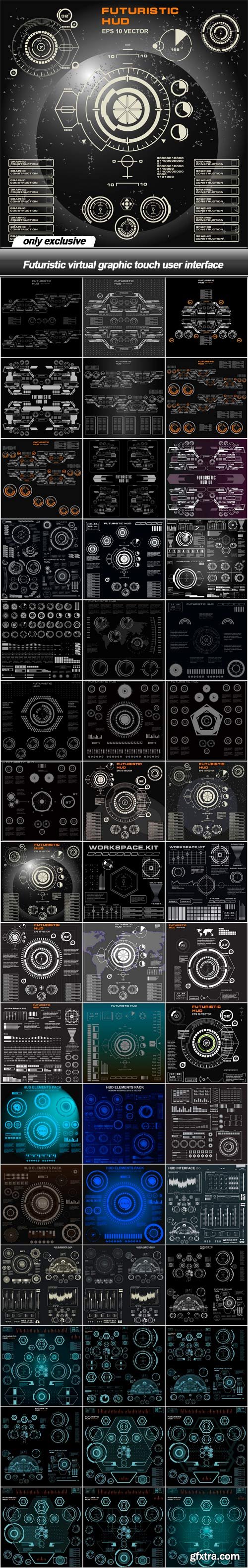 Futuristic virtual graphic touch user interface - 48 EPS