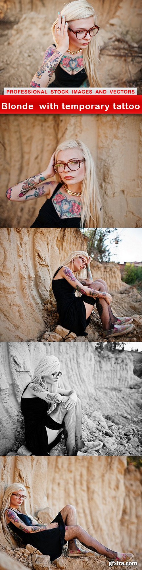 Blonde with temporary tattoo - 5 UHQ JPEG
