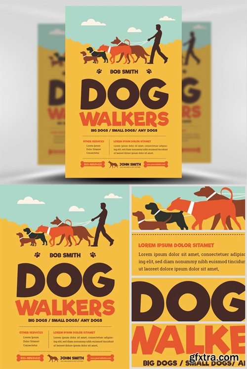 Dog Walkers Flyer Template