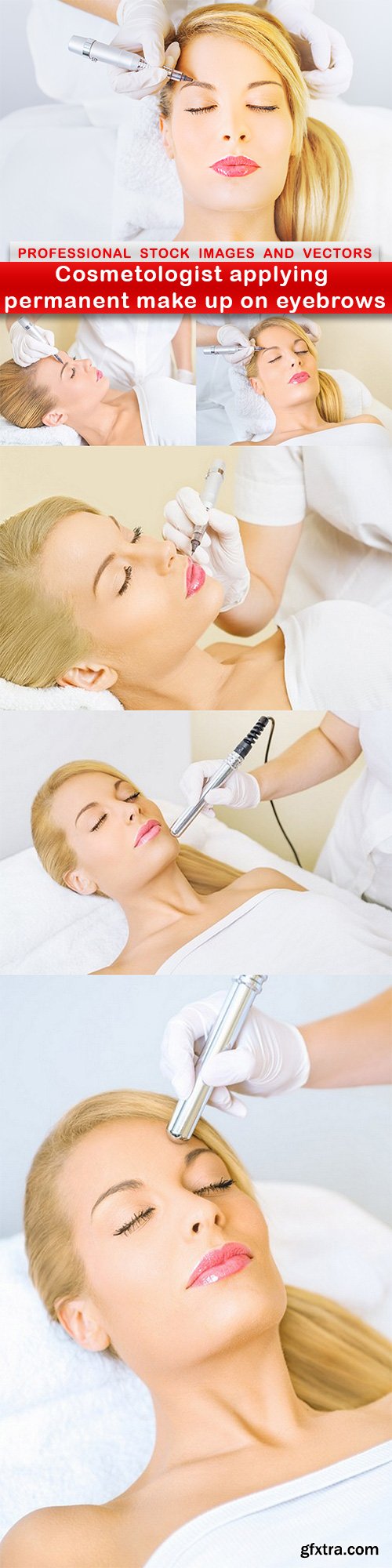 Cosmetologist applying permanent make up on eyebrows - 6 UHQ JPEG