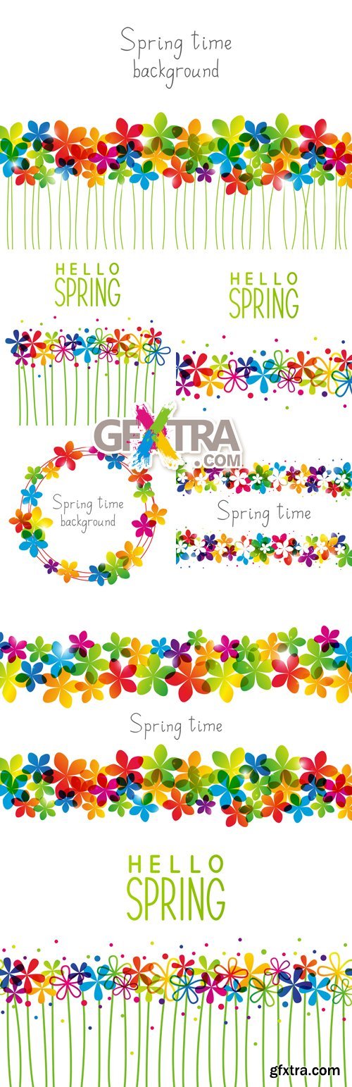 Spring Banners & Backgrounds Vector 2