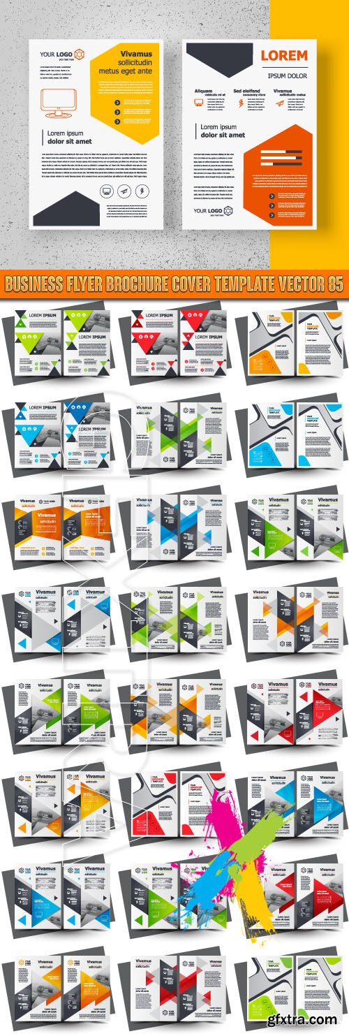 Business flyer brochure cover template vector 85