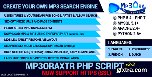 CodeCanyon - Mp3OraXtr v2.2 - PHP Mp3 Search Engine - 19550886