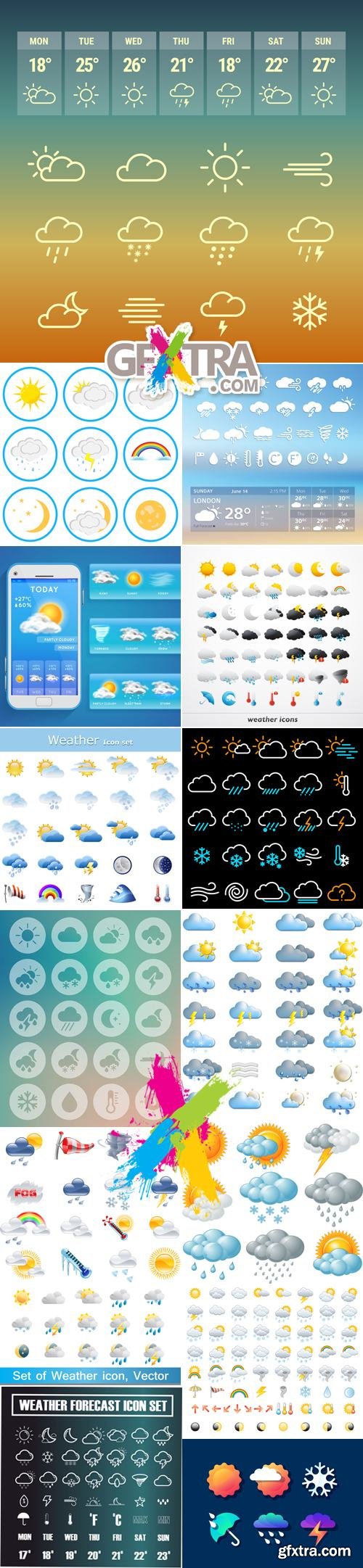 Weather Icons Vector Collection