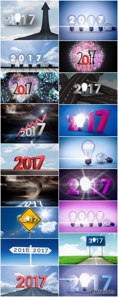 Illustrations for 2017 Concept of success and ideas 18X JPEG