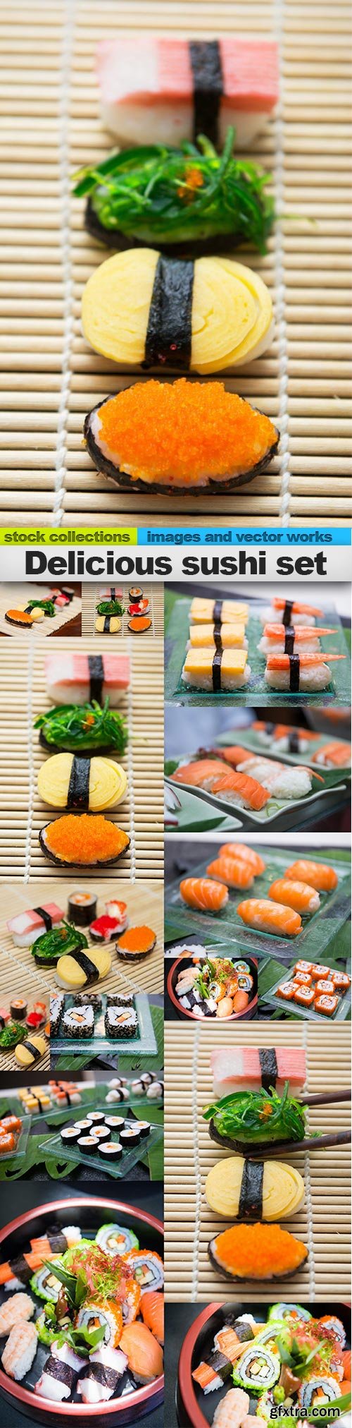 Delicious sushi set, 15 x UHQ JPEG