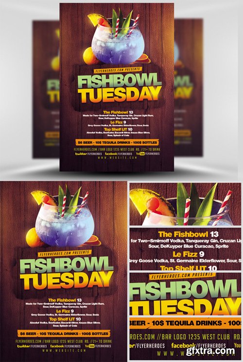 Fish Bowl Tuesday Flyer Template