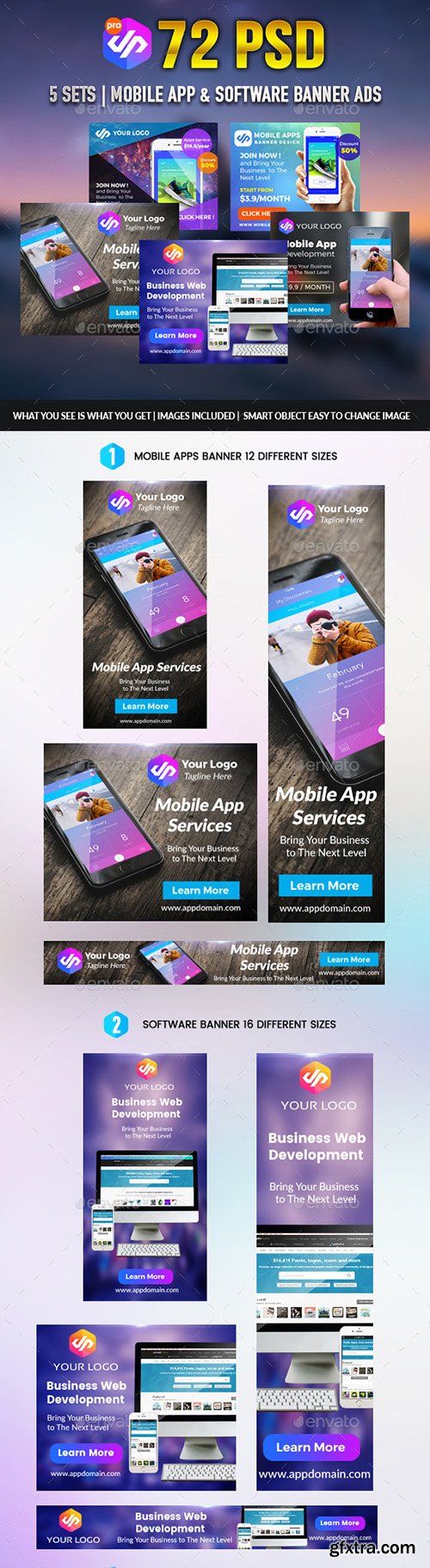 Graphicriver Mobile Apps Banner Pack 19599482