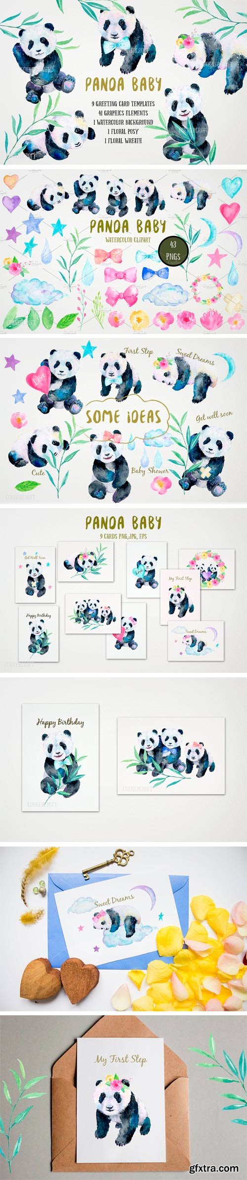 CM 1341789 - Watercolor Panda Baby