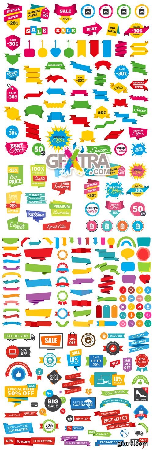 Color Sale Tags Vector