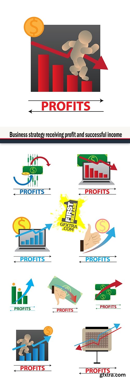 Business strategy receiving profit and successful income