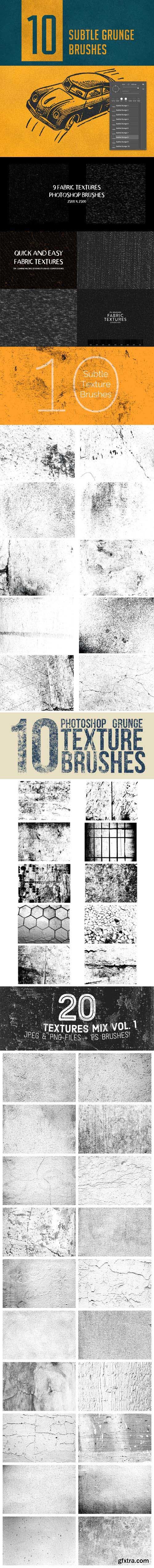50+ Grunge & Fabric Textures Brushes for Photoshop
