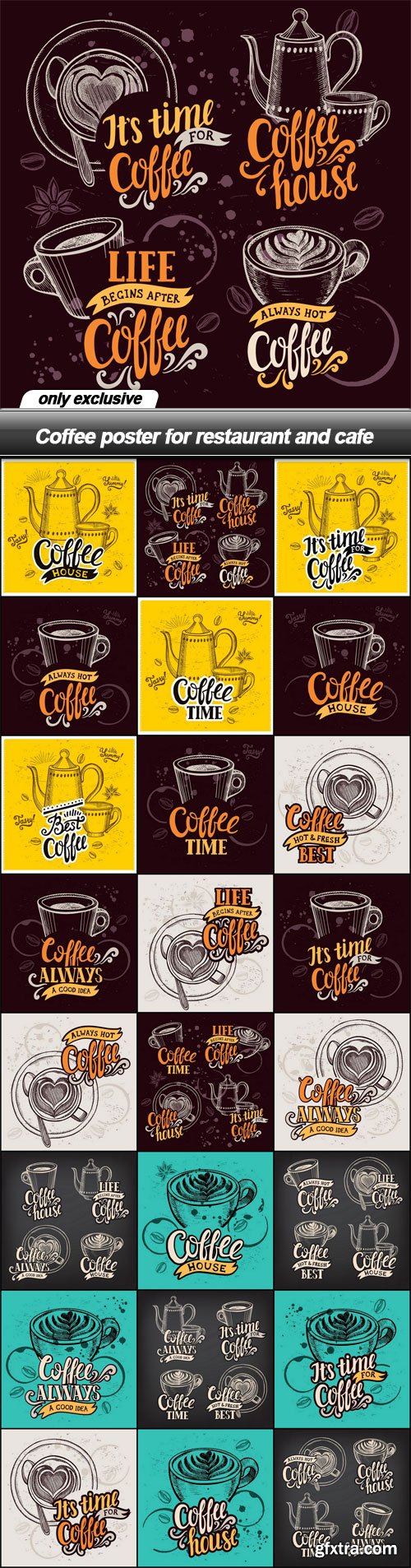 Coffee poster for restaurant and cafe - 24 EPS