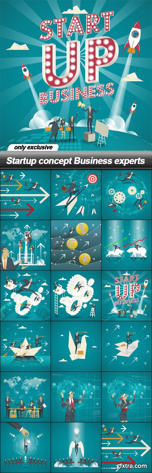 Startup concept Business experts - 17 EPS
