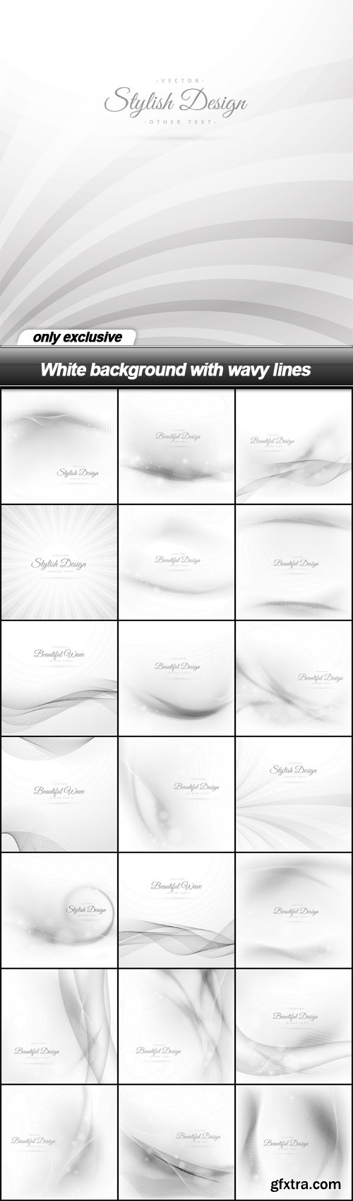 White background with wavy lines - 22 EPS