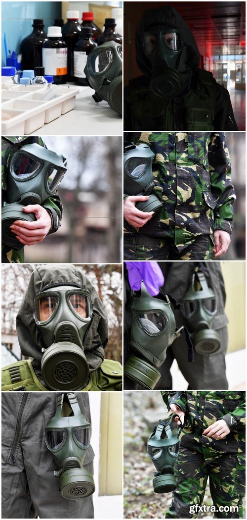Gas mask and overalls 8X JPEG