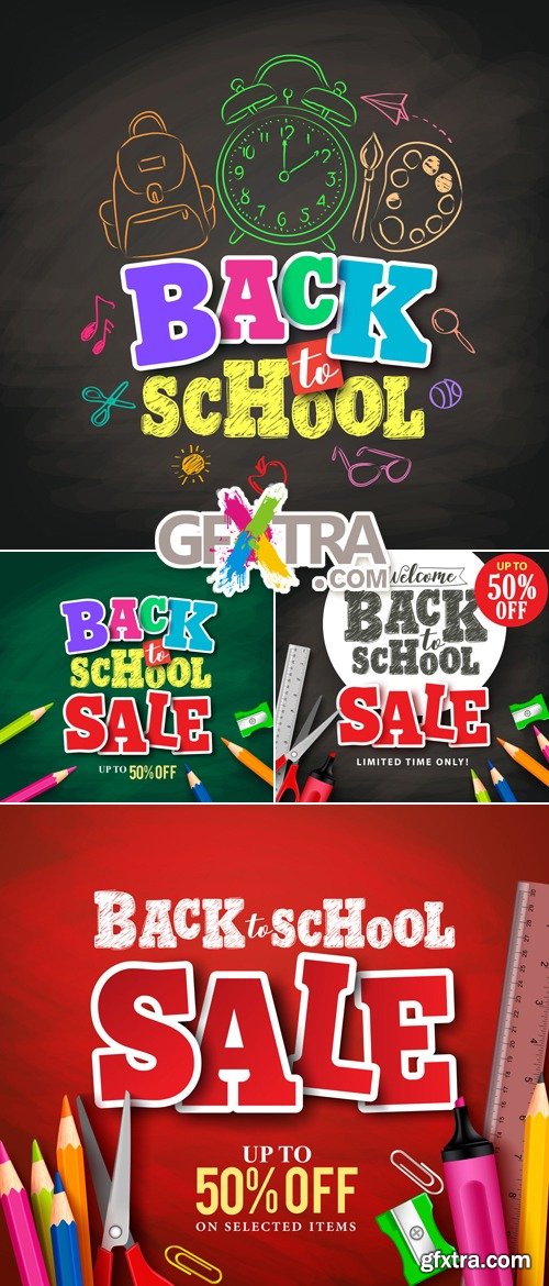 Back to School Banners Vector 2