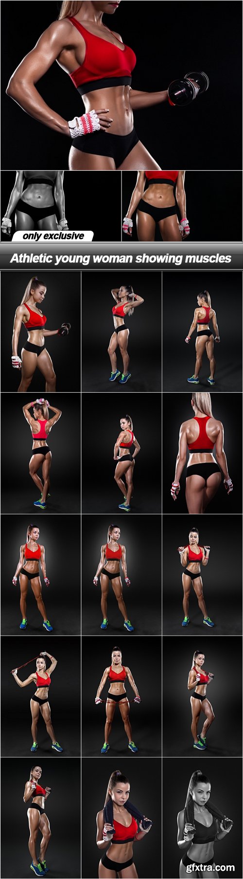 Athletic young woman showing muscles - 18 UHQ JPEG