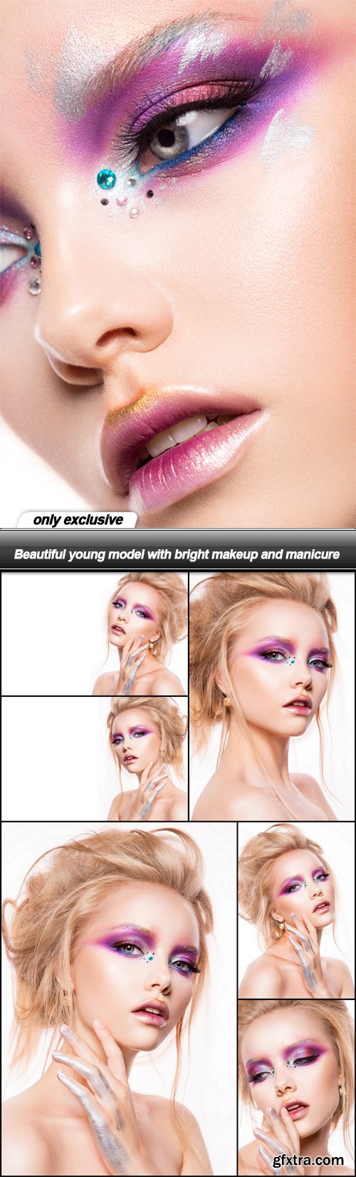 Beautiful young model with bright makeup and manicure - 7 UHQ JPEG
