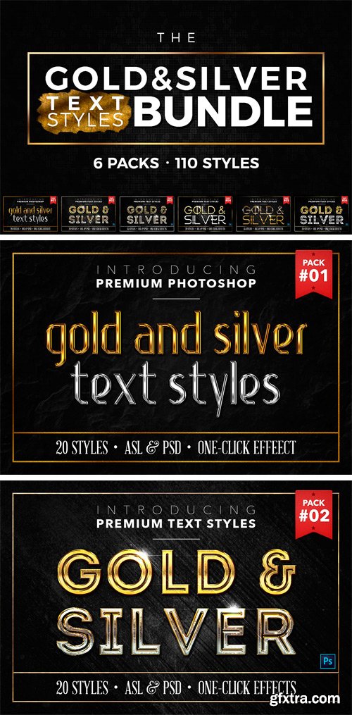 CM 1402373 - BUNDLE: Gold & Silver Text Styles