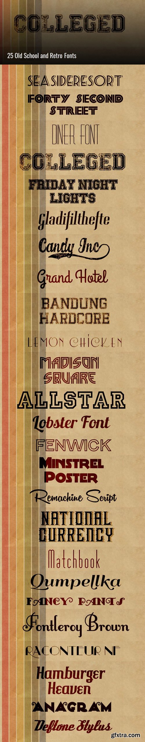 25 Old School & Retro Fonts Collection