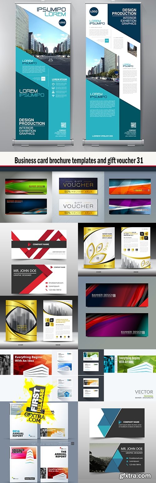 Business card brochure templates and gift voucher 31