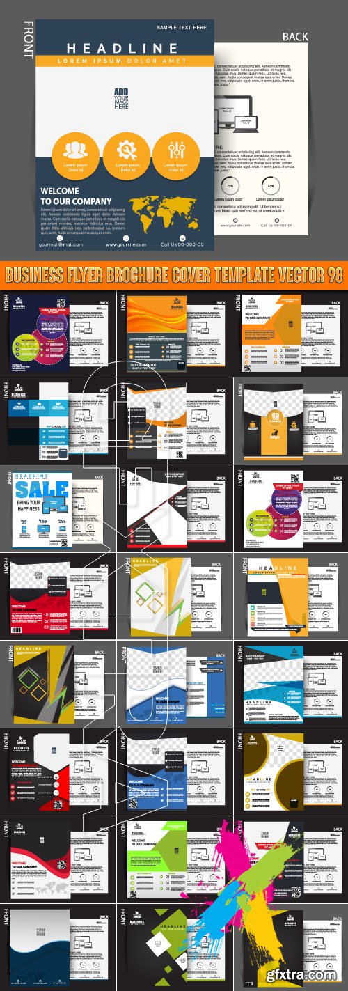 Business flyer brochure cover template vector 98