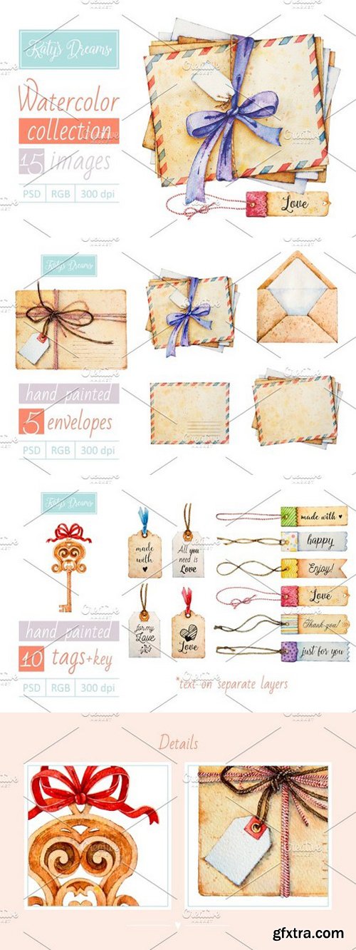 CM - Watercolor set_Envelopes and tags 704183