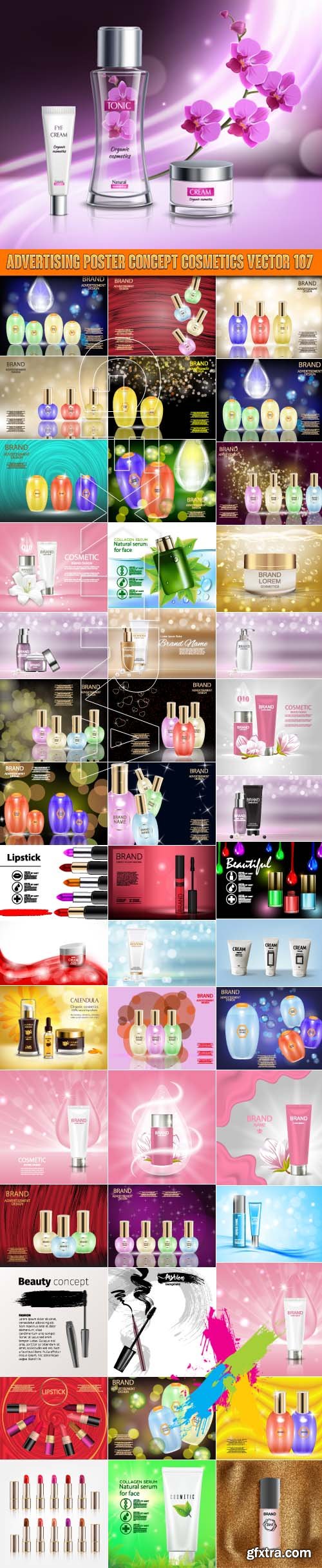 Advertising Poster Concept Cosmetics vector 107