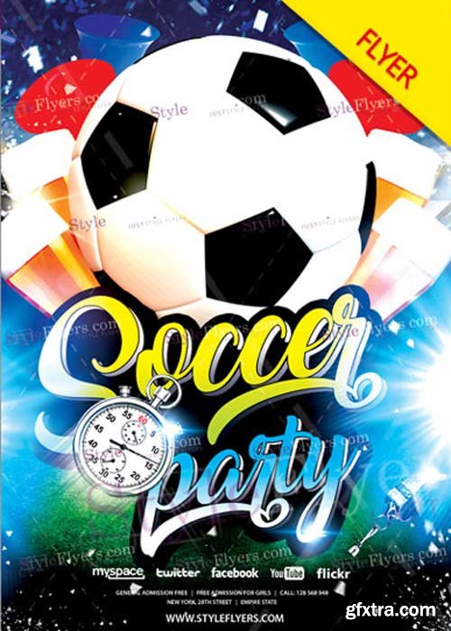 Soccer Party Flyer V22 Psd Template