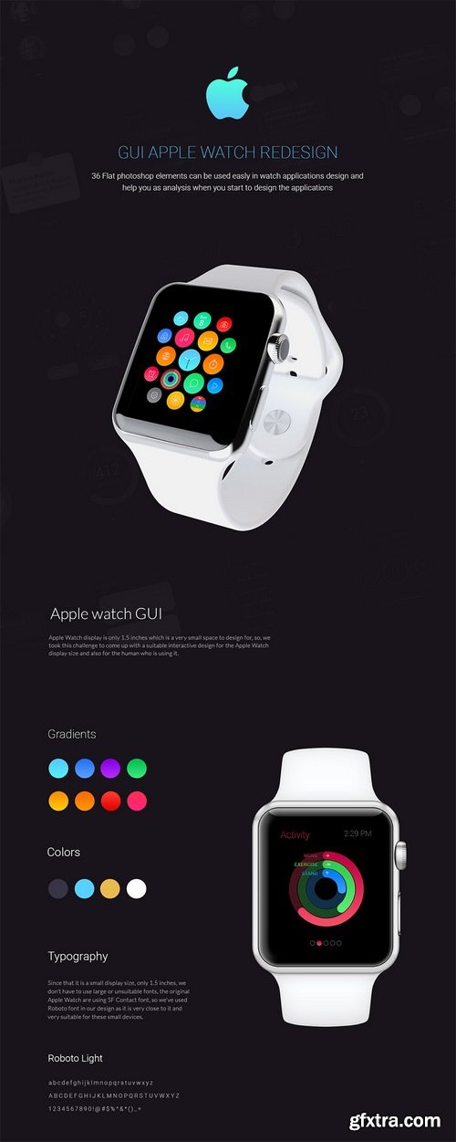 Apple watch GUI 36 Elements