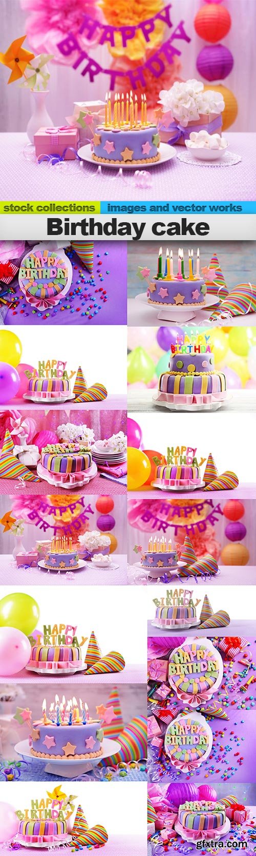 Birthday cake, 15 x UHQ JPEG