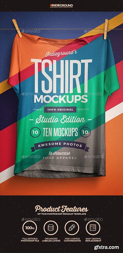 Graphicriver - Studio T-shirt Mockups 19014440