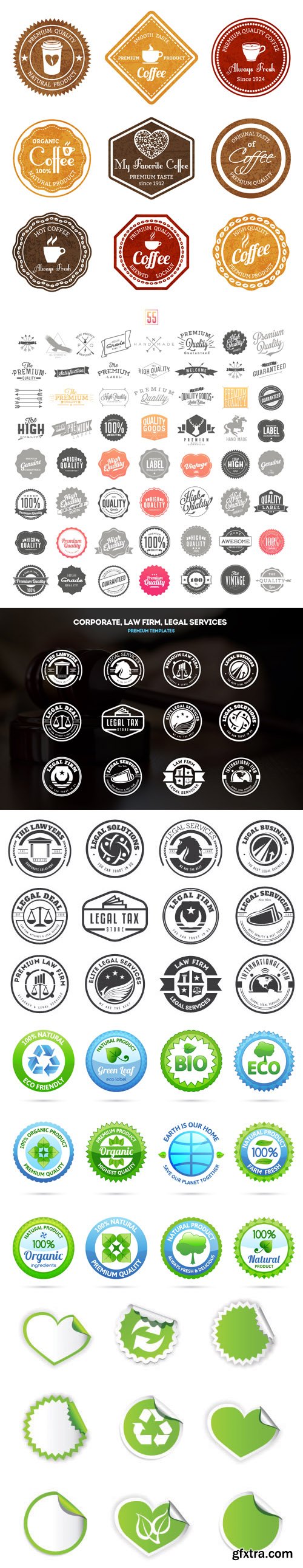 97 Premium Labels, Stickers and Logos in Vector
