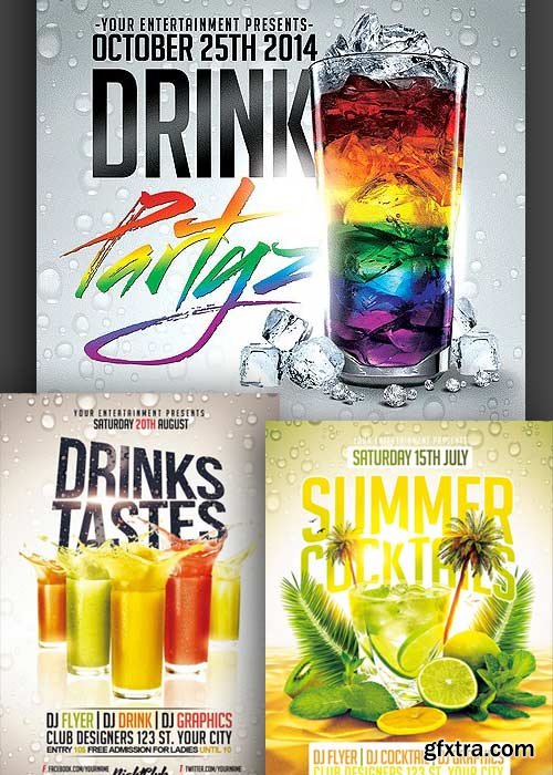 Drink Party 3in1 V1 PSD Flyer Template