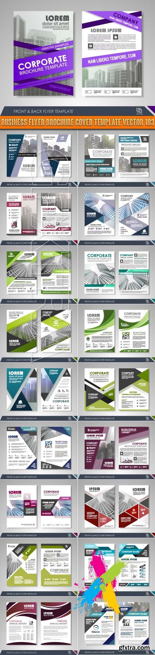 Business flyer brochure cover template vector 103